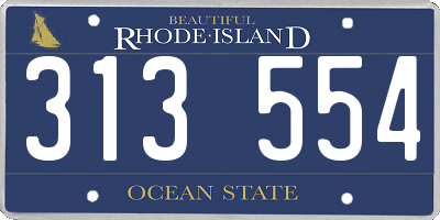 RI license plate 313554