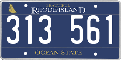 RI license plate 313561