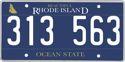 RI license plate 313563