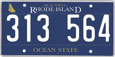 RI license plate 313564