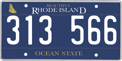 RI license plate 313566