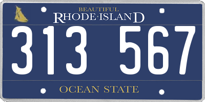 RI license plate 313567