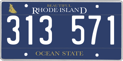 RI license plate 313571