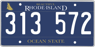 RI license plate 313572