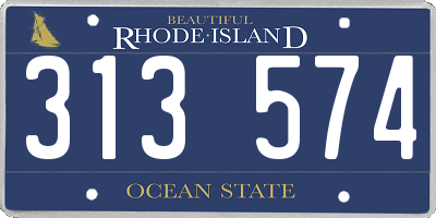 RI license plate 313574
