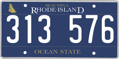RI license plate 313576