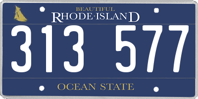 RI license plate 313577