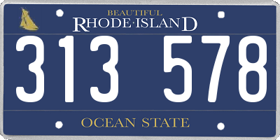 RI license plate 313578