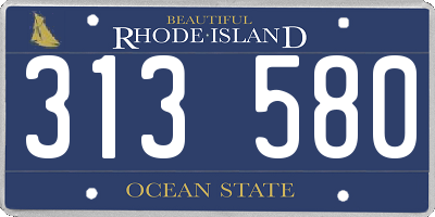 RI license plate 313580