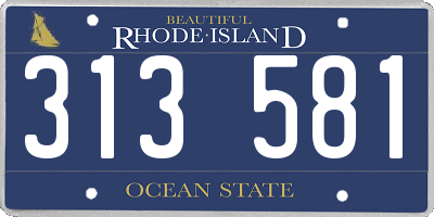 RI license plate 313581
