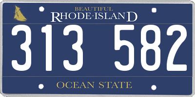RI license plate 313582