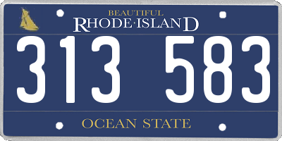 RI license plate 313583