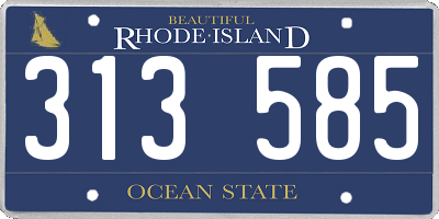RI license plate 313585