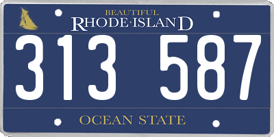 RI license plate 313587
