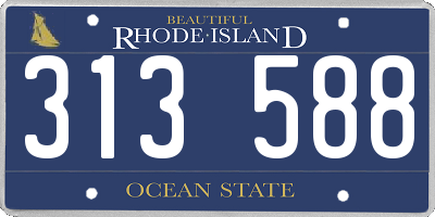 RI license plate 313588