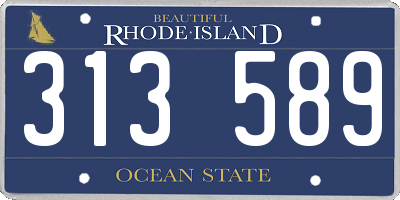 RI license plate 313589