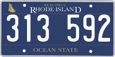 RI license plate 313592