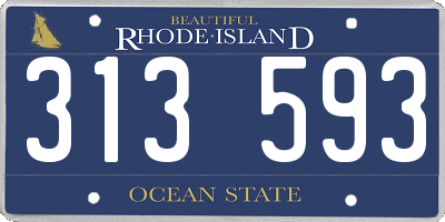 RI license plate 313593
