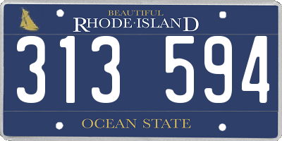 RI license plate 313594