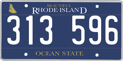 RI license plate 313596