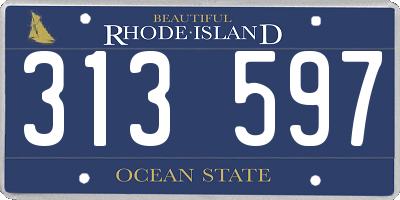 RI license plate 313597
