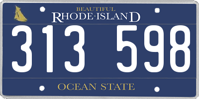 RI license plate 313598