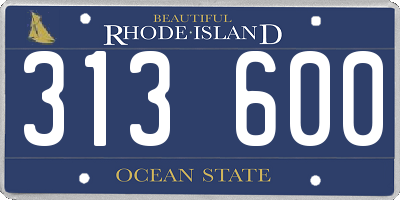 RI license plate 313600