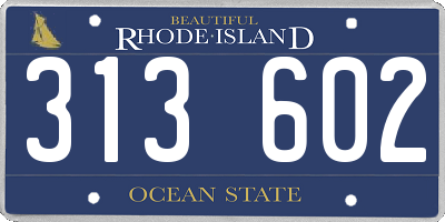 RI license plate 313602