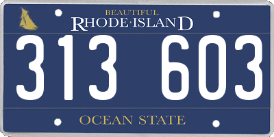 RI license plate 313603