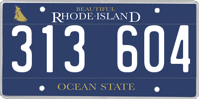 RI license plate 313604