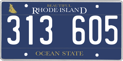 RI license plate 313605