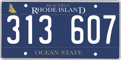 RI license plate 313607