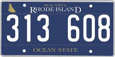 RI license plate 313608