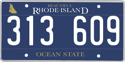 RI license plate 313609