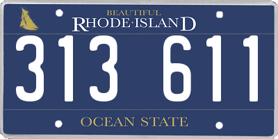 RI license plate 313611
