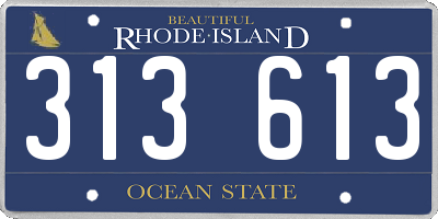 RI license plate 313613