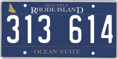 RI license plate 313614