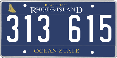 RI license plate 313615