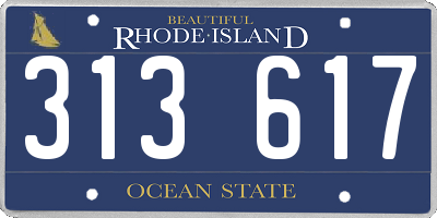 RI license plate 313617