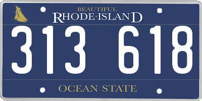 RI license plate 313618