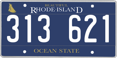 RI license plate 313621
