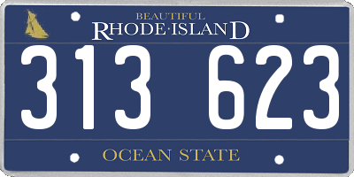 RI license plate 313623