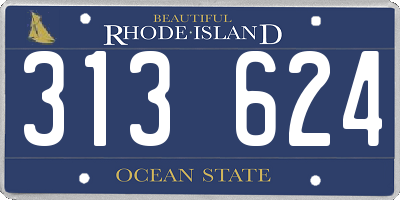 RI license plate 313624