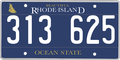 RI license plate 313625