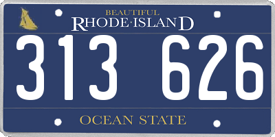 RI license plate 313626