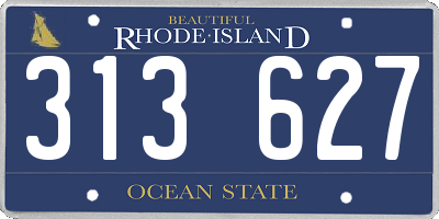 RI license plate 313627