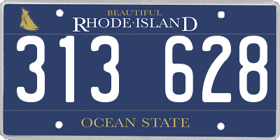 RI license plate 313628