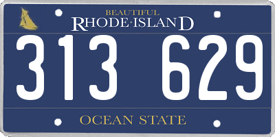 RI license plate 313629