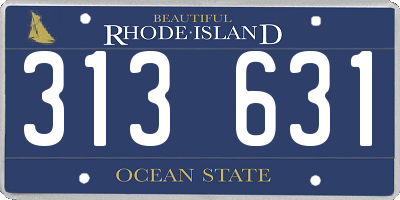 RI license plate 313631