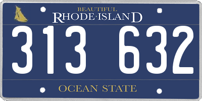 RI license plate 313632